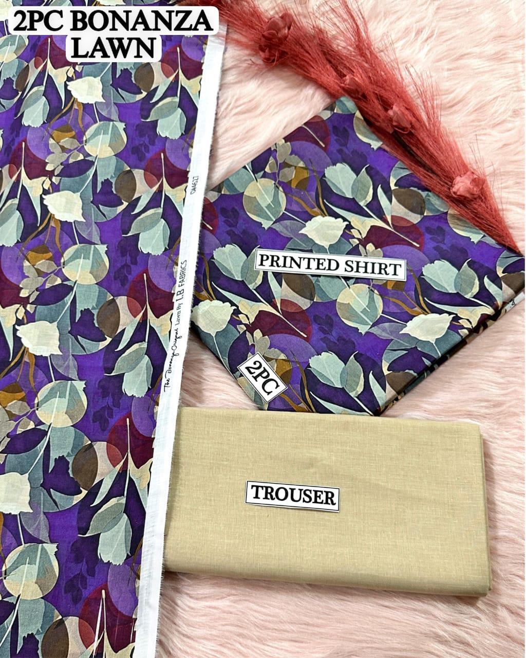 2 Pcs Women's Unstitched Digital Print Suit