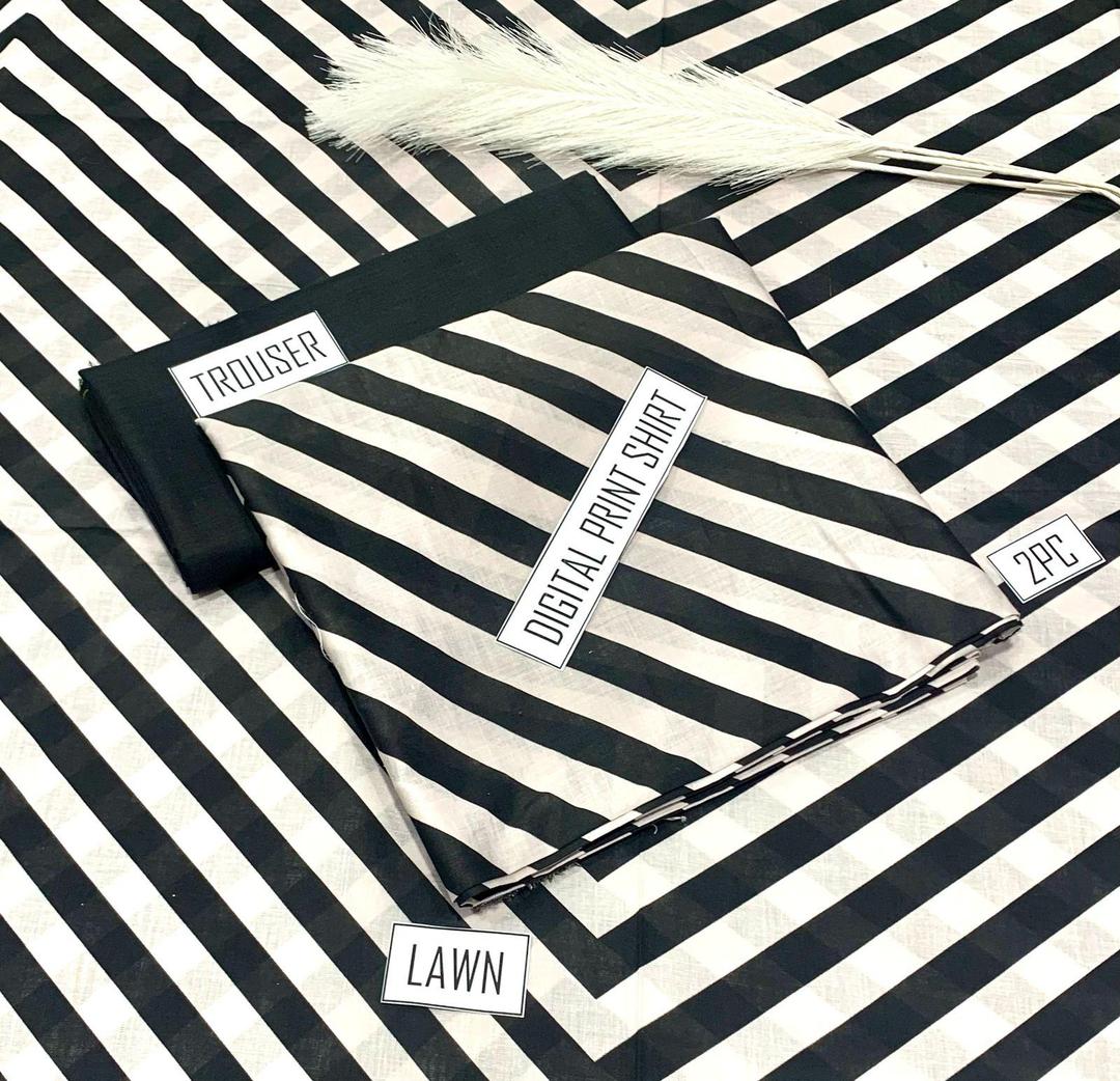 2 Pcs Women's Unstitched Digital Print Suit