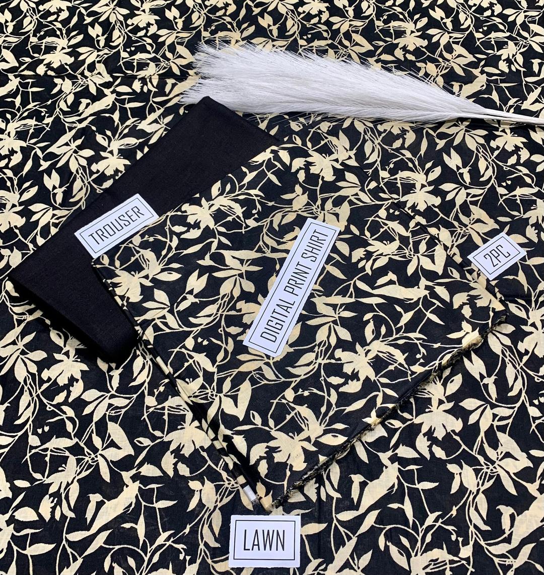 2 Pcs Women's Unstitched Digital Print Suit