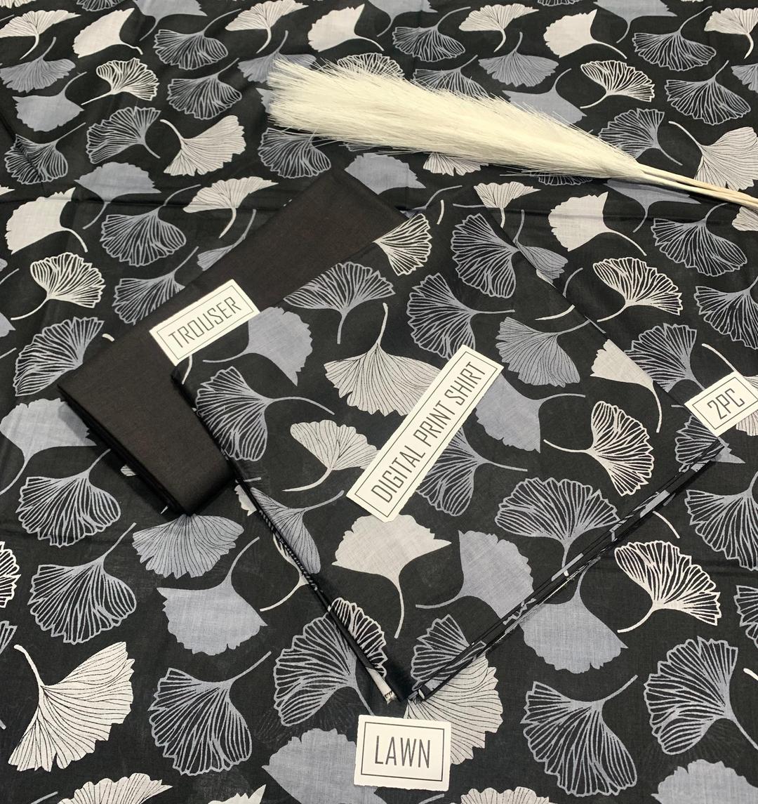 2 Pcs Women's Unstitched Digital Print Suit