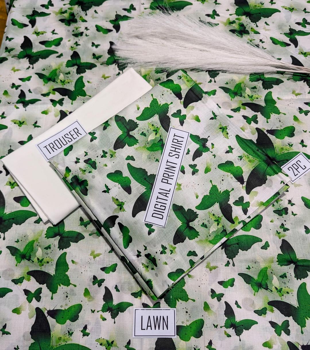 2 Pcs Women's Unstitched Digital Print Suit