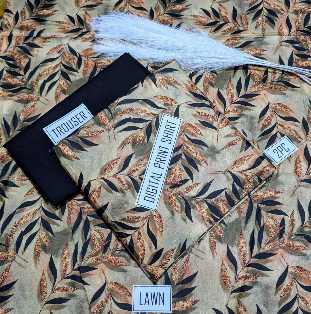 2 Pcs Women's Unstitched Digital Print Suit