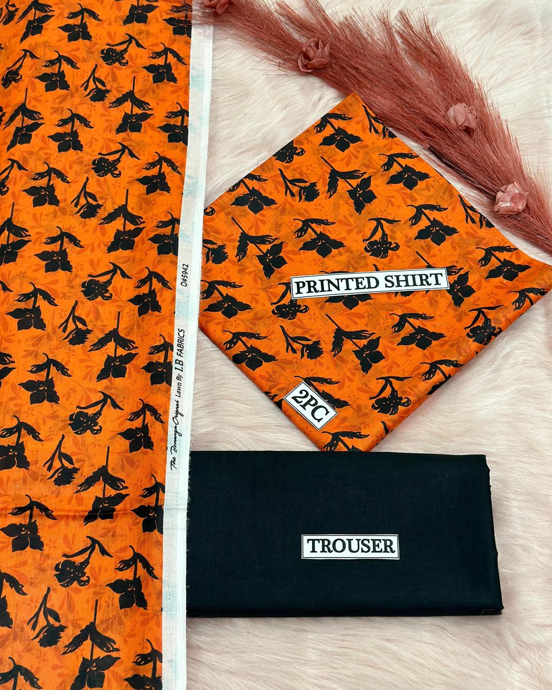 2 Pcs Women's Unstitched Digital Print Suit