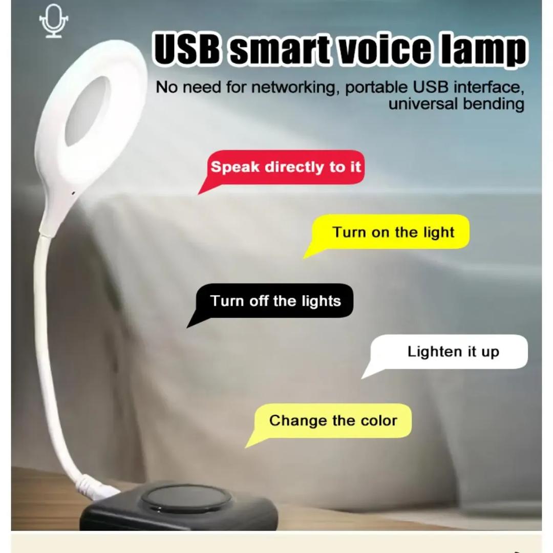 LK50 Voice Control LED Smart Night Light Lamp 360° Adjustable, Foldable USB Desk Lamp 