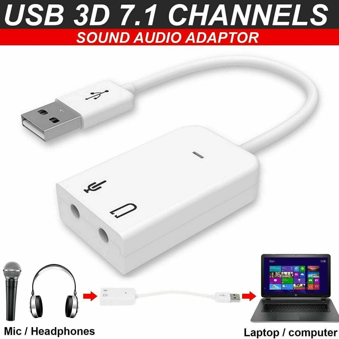 USB 7.1 Sound Card with Mic | Plug & Play Audio Adapter 5Hv2 for Windows/Mac