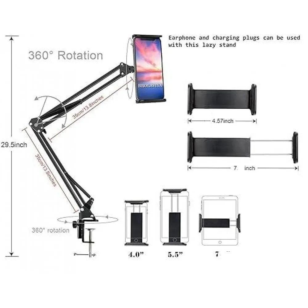 Universal Adjustable Aluminum Stand for Mobile & Tablets (4 to 7 Inch) 