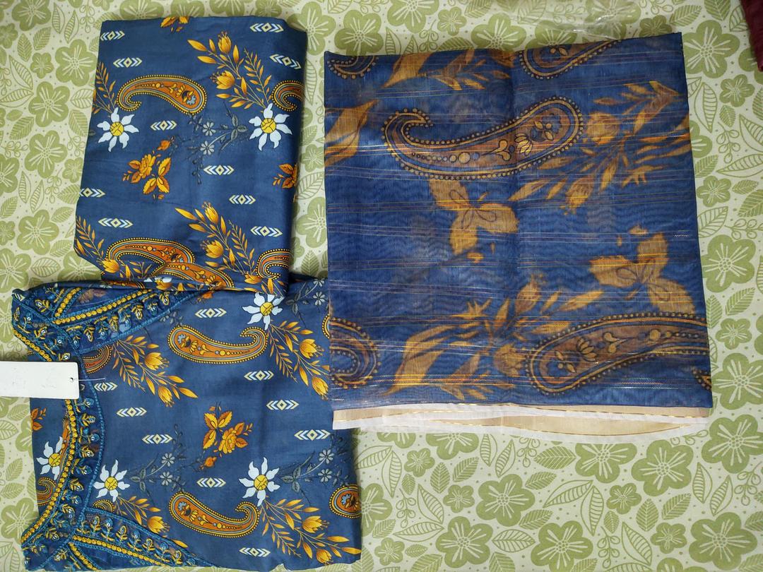 3 Pcs Women's Stitched Printed Suit