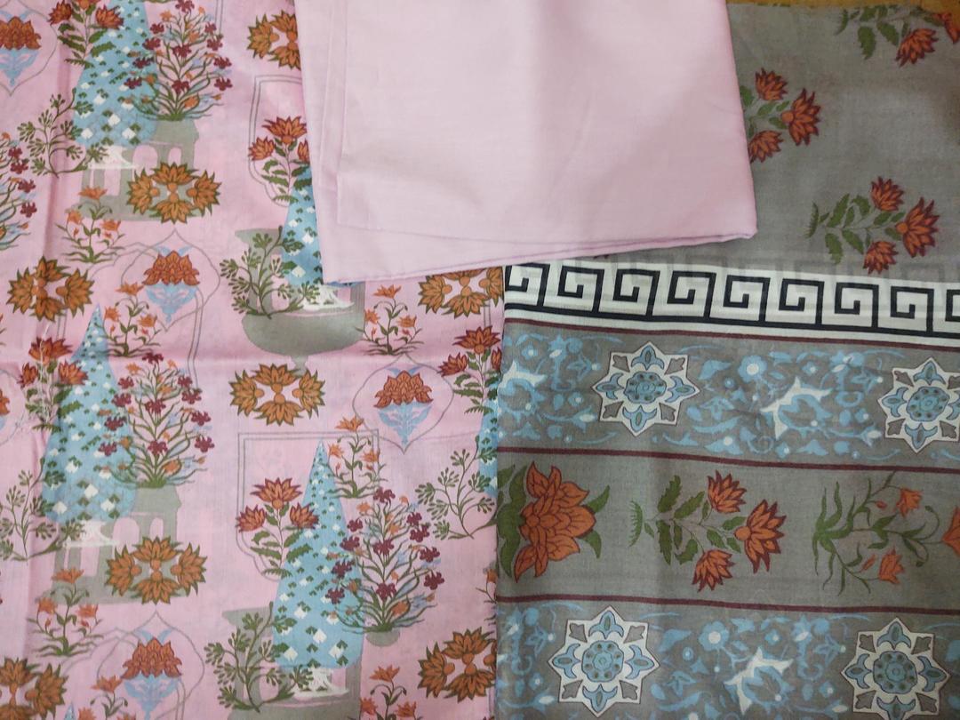 3 Pcs Women's Unstitched Printed Suit