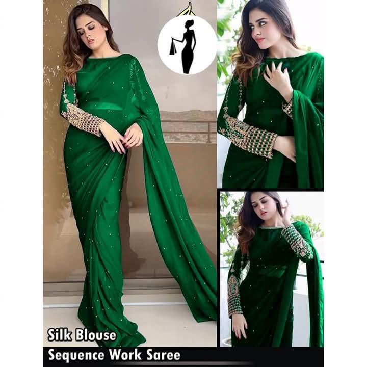 3 Pcs Women's Stitched Sequins Embroidered Suit