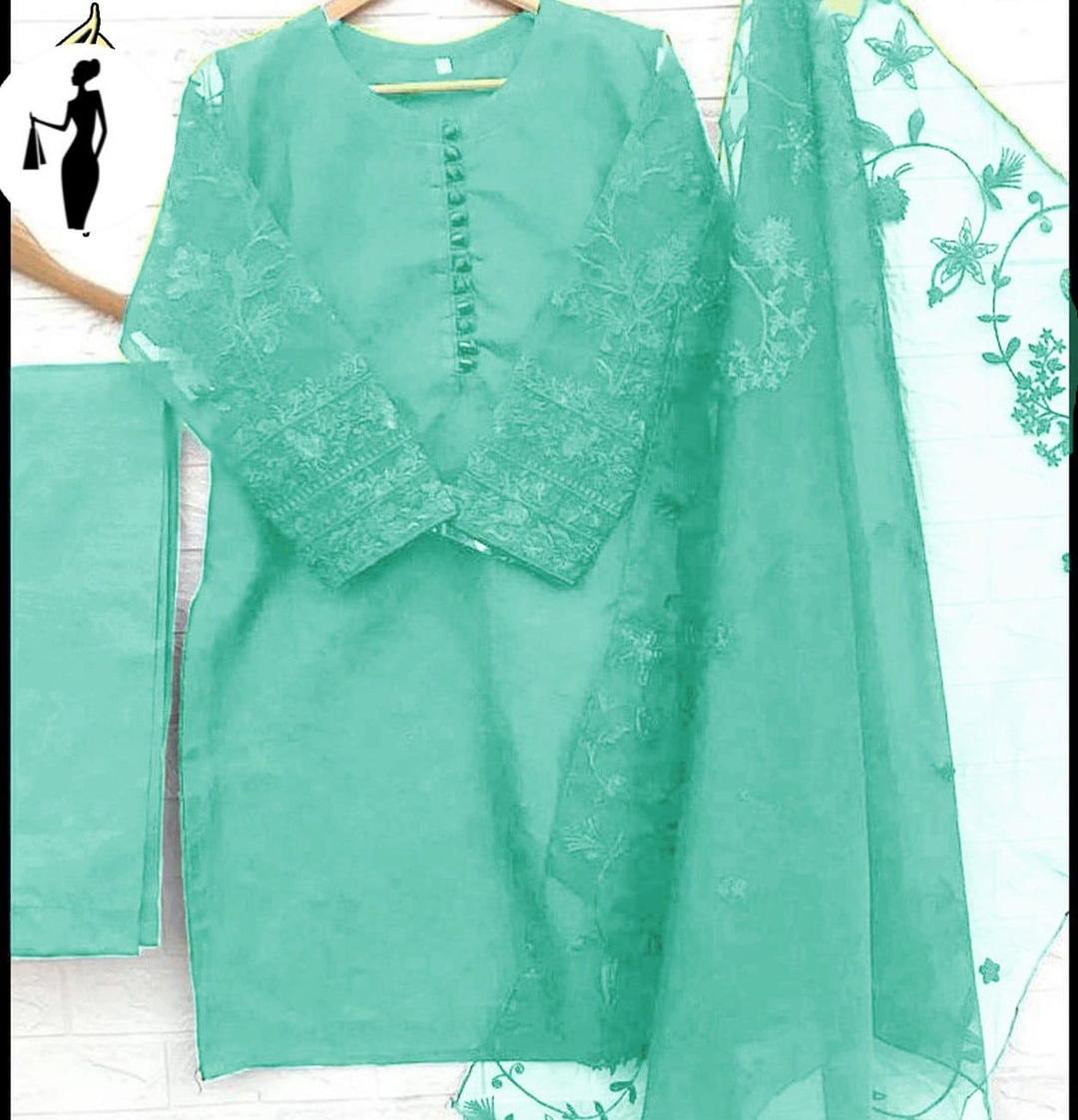 3 Pcs Women's Stitched Embroidered Suit