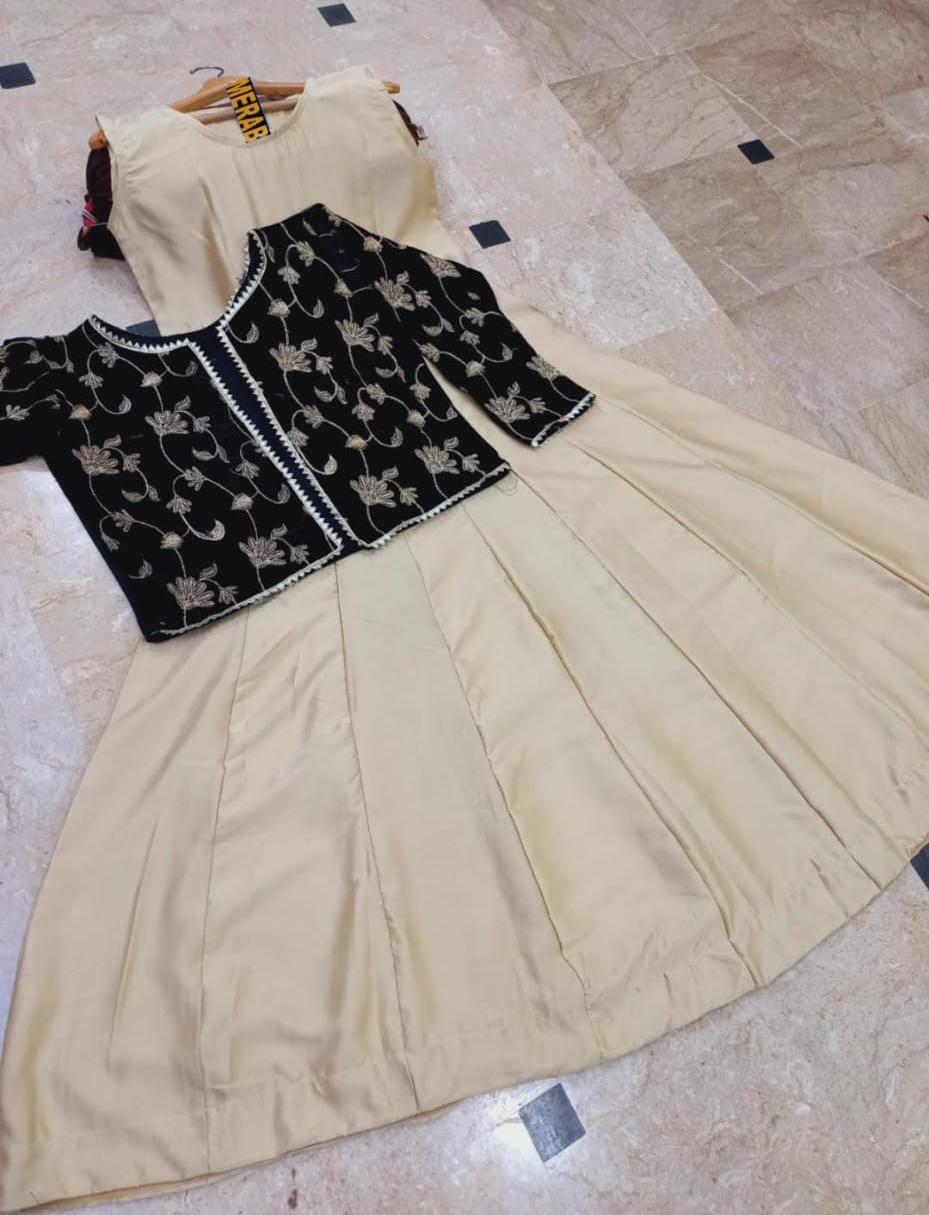Stitched Silk Maxi & Jacket Set Turquoise