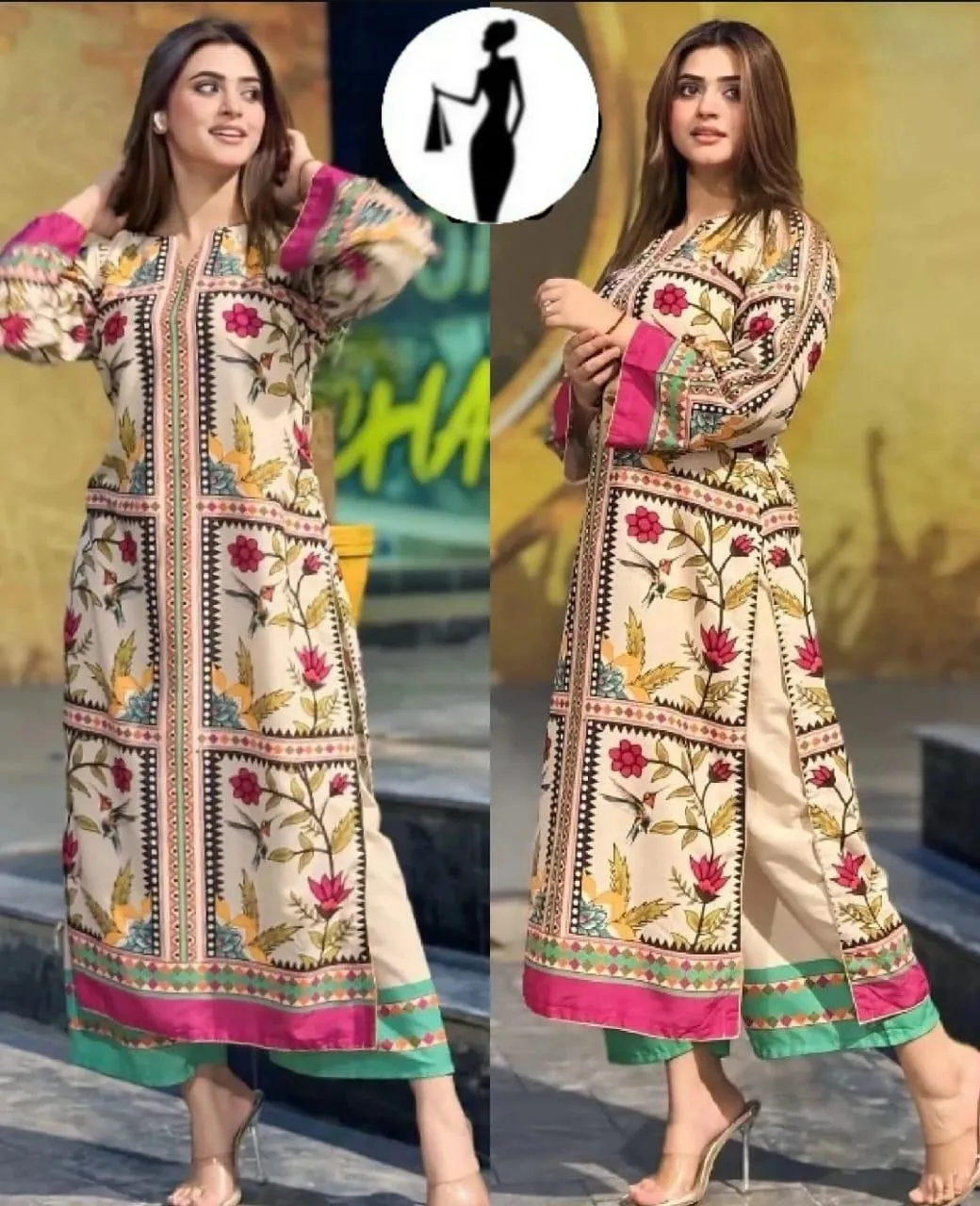 2 Pcs Women's Stitched Swiss Lawn Printed Co-Ord Set