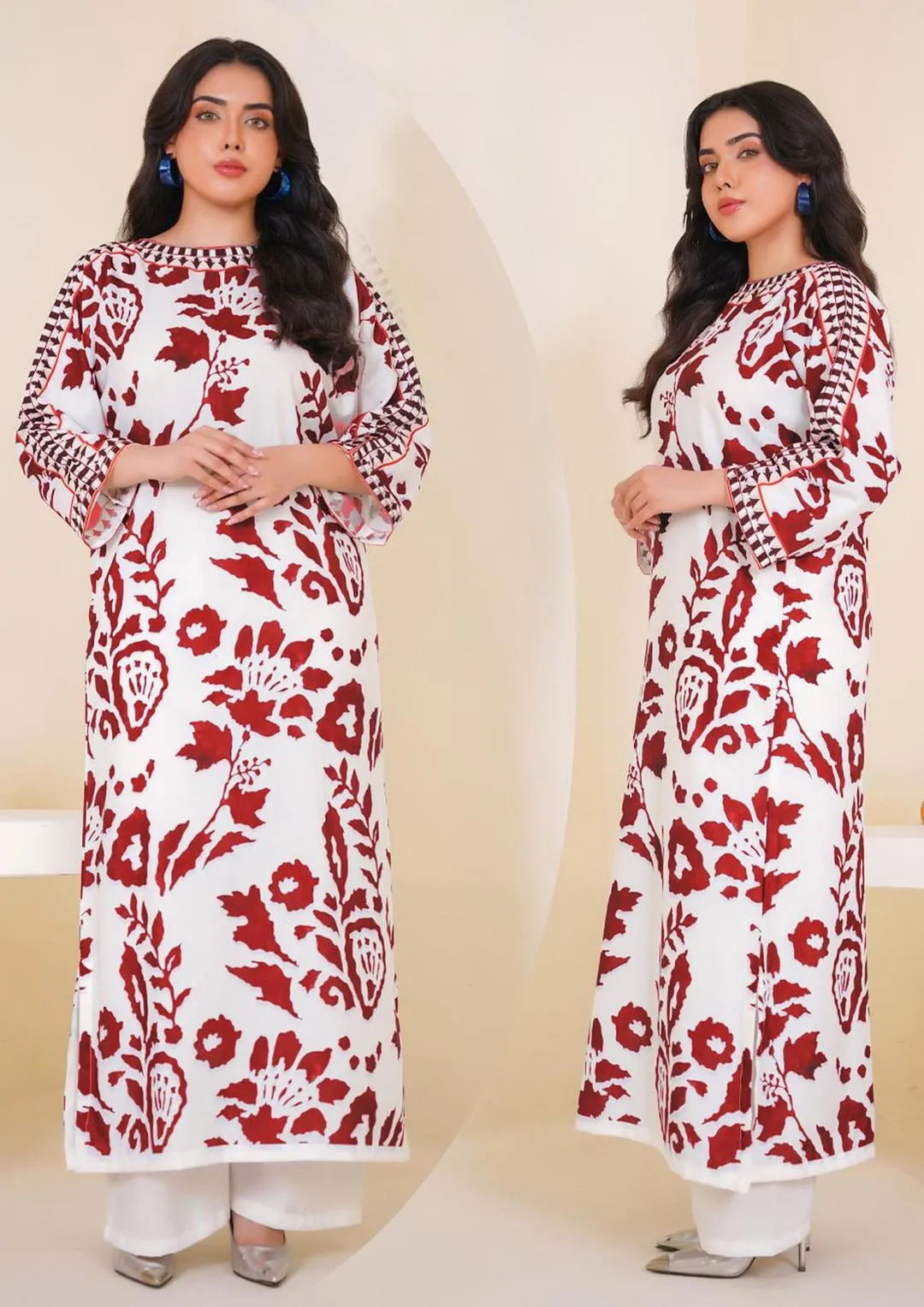 2 Pcs Women's Stitched Swiss Lawn Printed Co-Ord Set