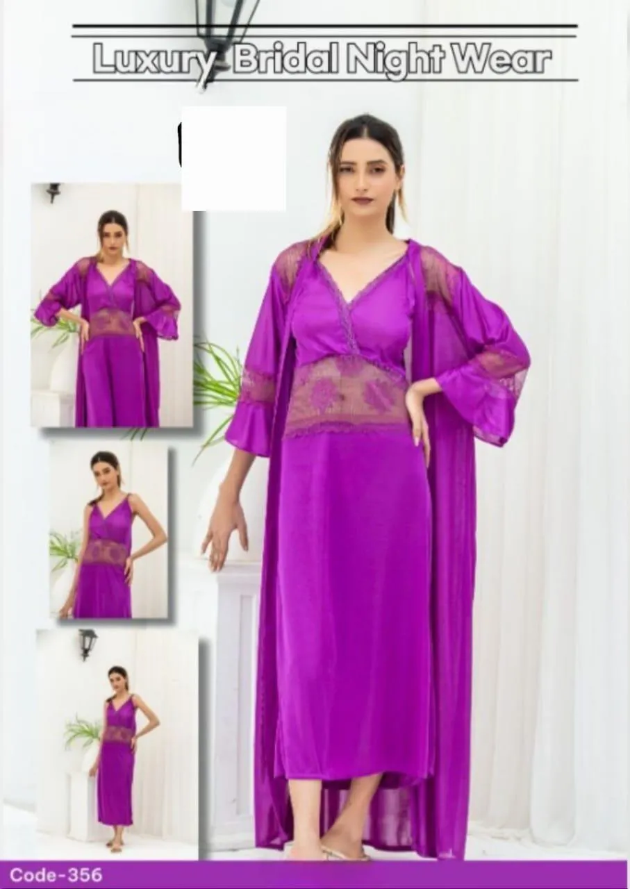 2 pcs Jersey Lace Light Weight Nightwear Set