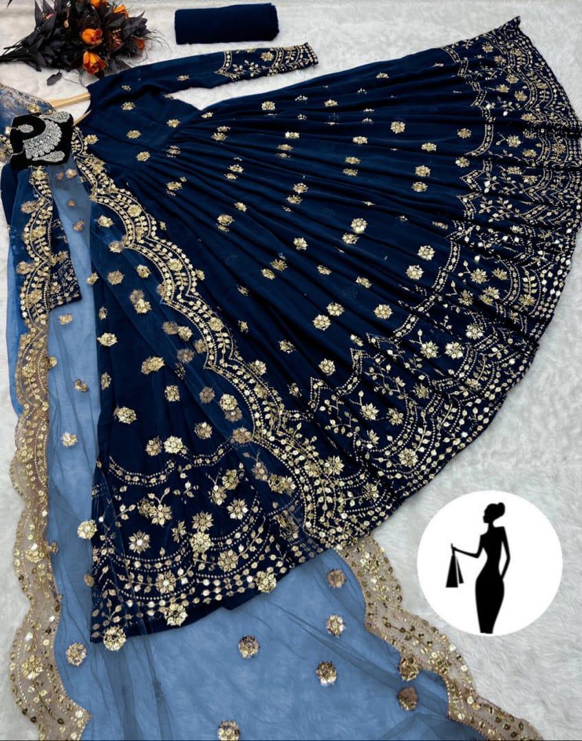 3 Pcs Women's Stitched Embroidered Maxi Suit