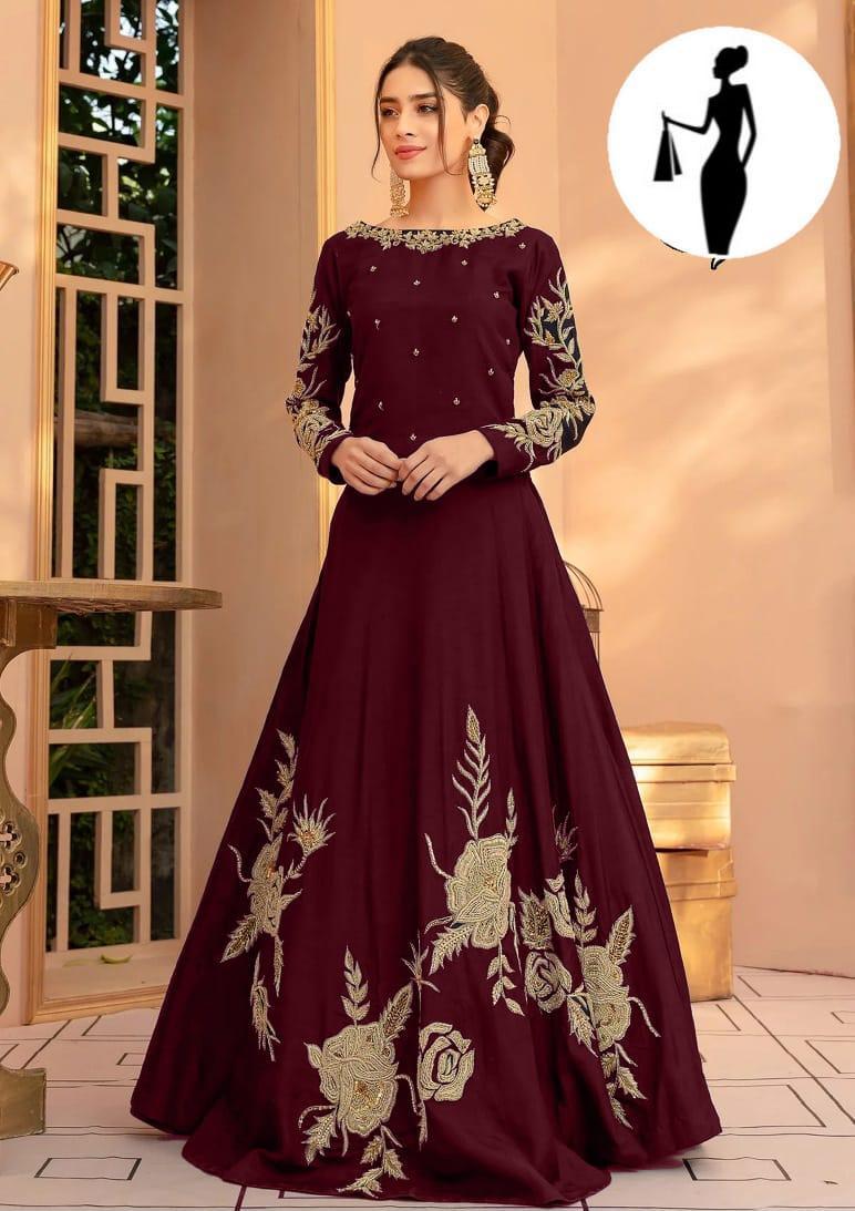 1 Pc Women's Stitched Embroidered Maxi