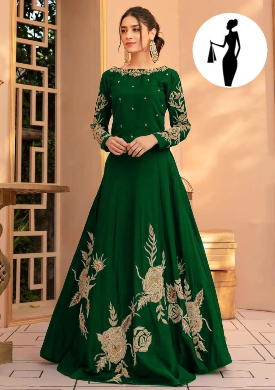 1 Pc Women's Stitched Embroidered Maxi