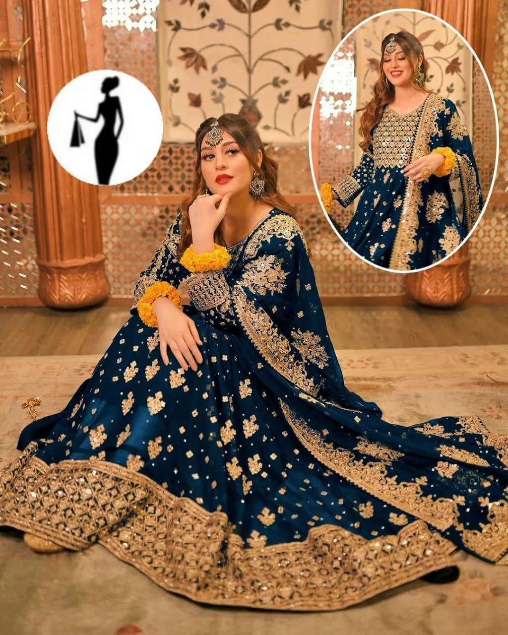 3 Pcs Women's Stitched Chiffon Embroidered Maxi Suit