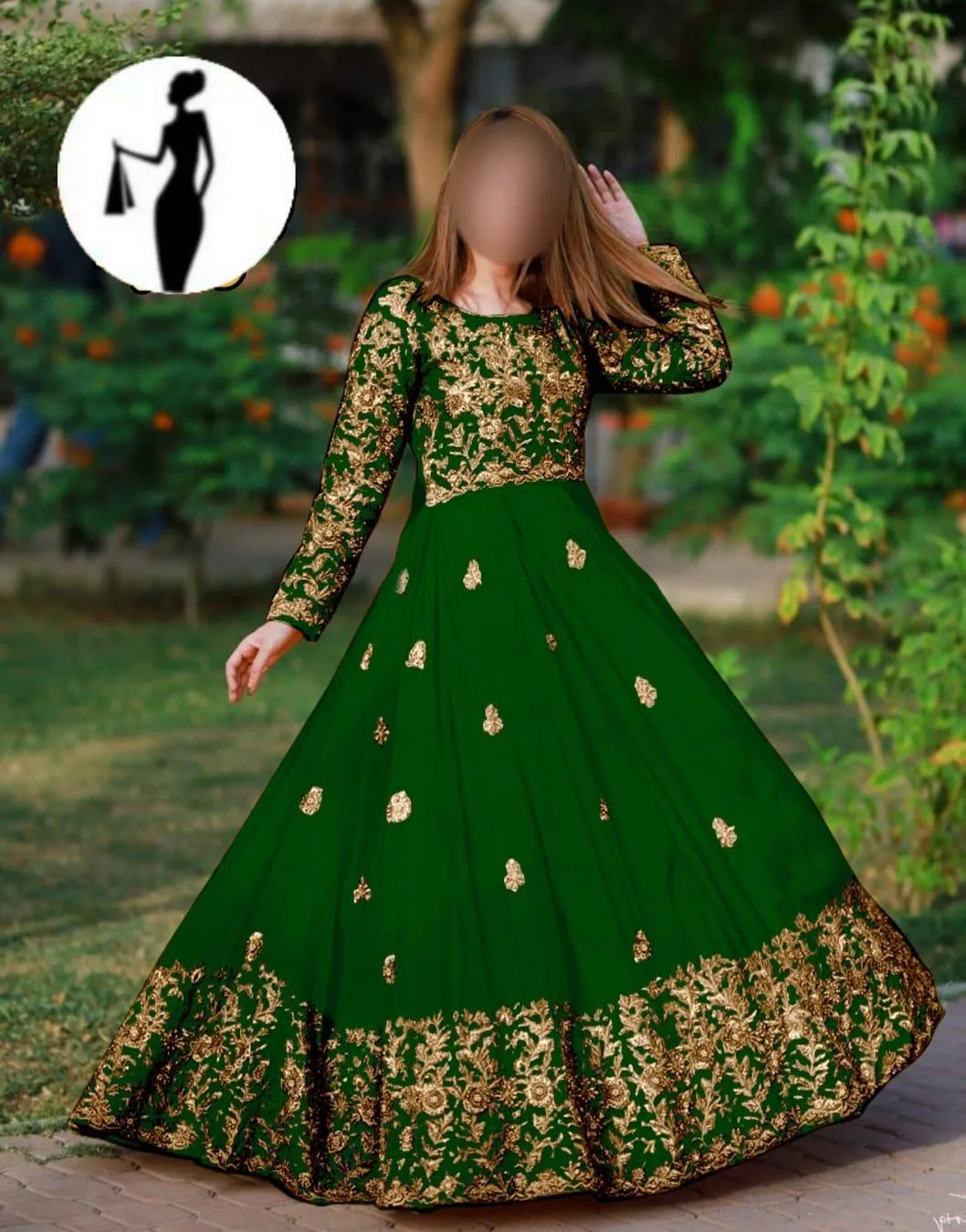 2 Pcs Women's Stitched Shamoz Silk Embroidered Maxi And Trouser