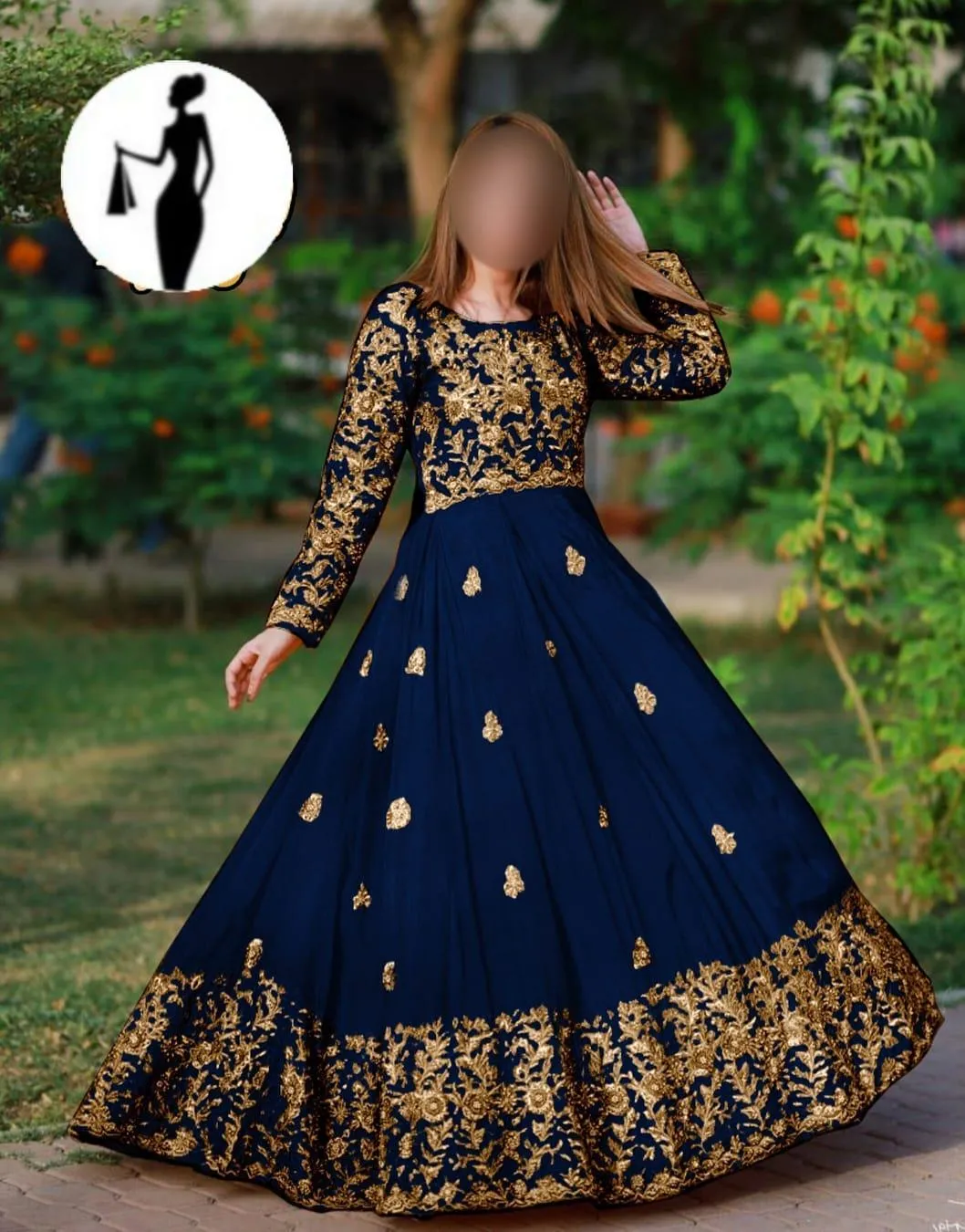 2 Pcs Women's Stitched Shamoz Silk Embroidered Maxi And Trouser