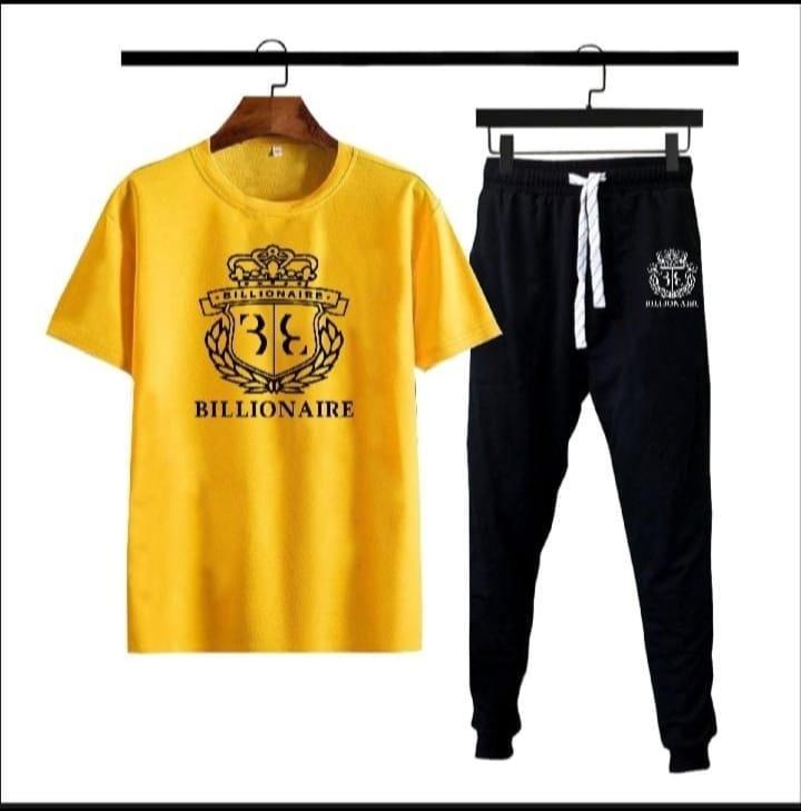 Men's Dri Fit Printed Track Suit - 2 Pcs in Vibrant Yellow