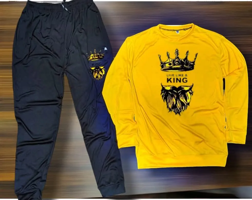 Track suit For Mens Very Soft and Comfortable Fabric Winter Fabric  Design2 Pcs Men's Polyester Printed Track Suit