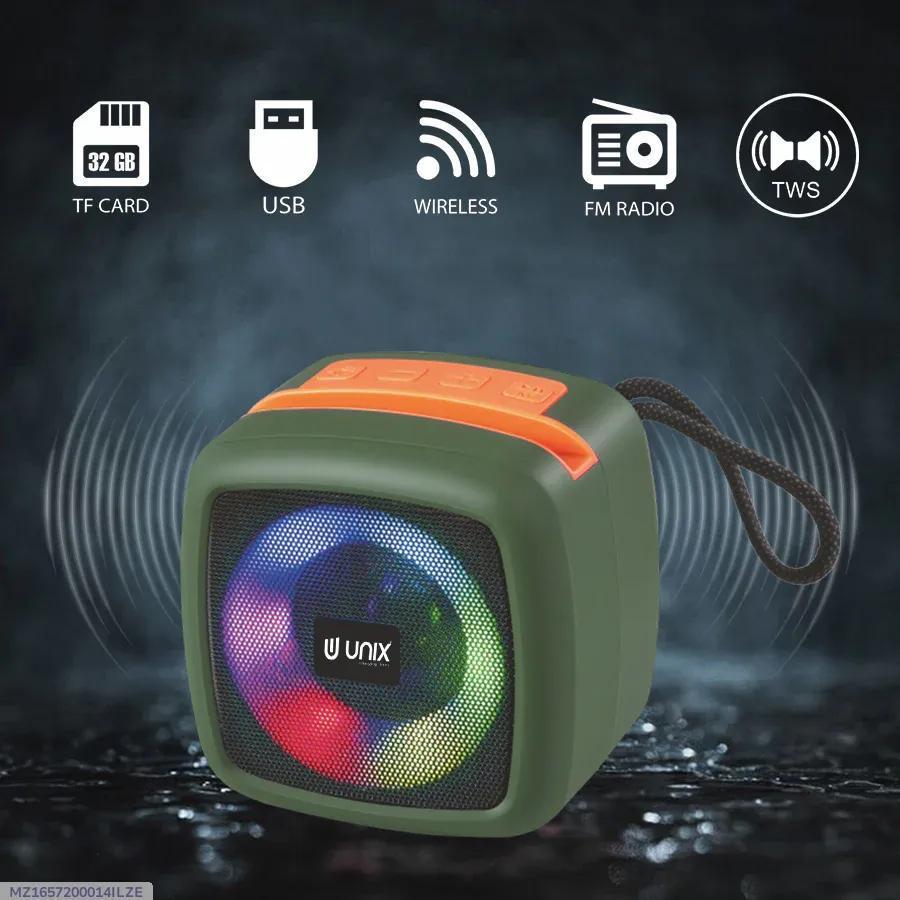 LED Wireless Speaker with Super Bass & Long Battery Life - 1 Pcs