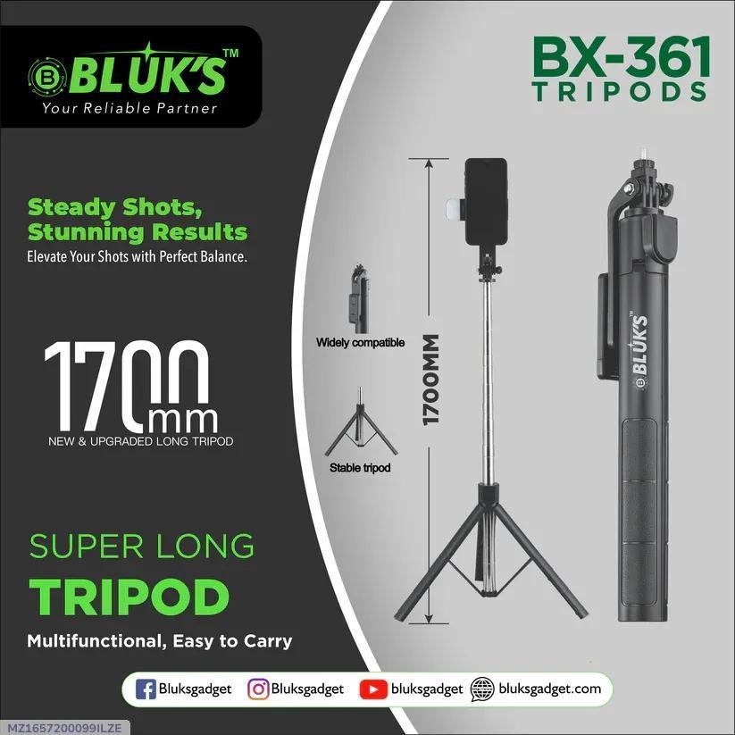 Portable Tripod Stand with Selfie Stick - 1 Pc