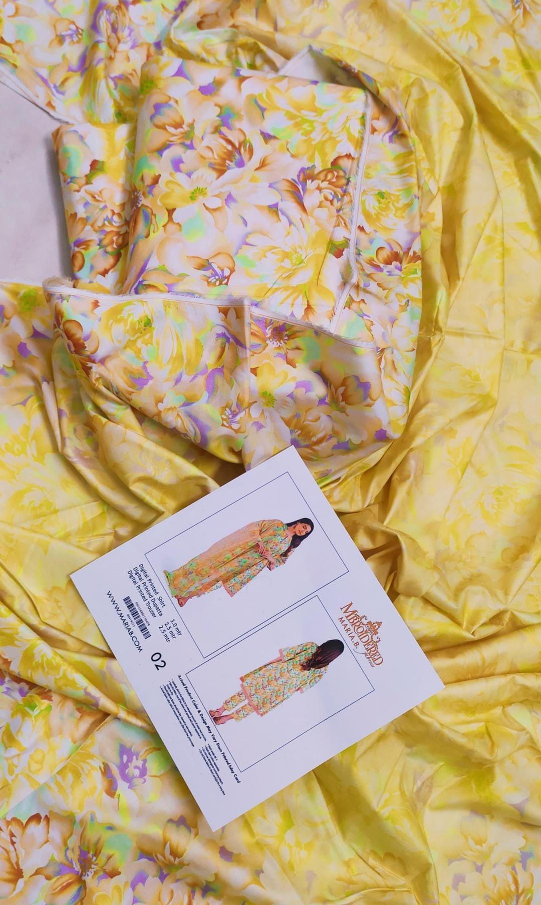 3 Pcs Women's Unstitched Printed Suit