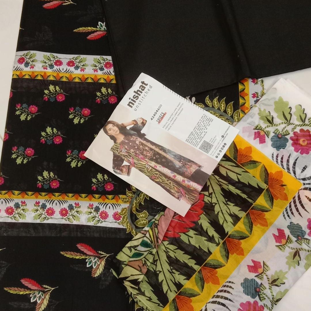 3 Pcs Women's Unstitched Digital Print Suit