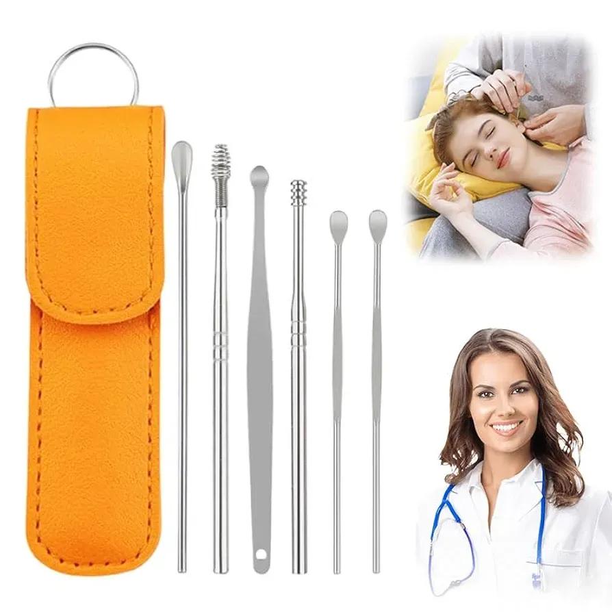 Durable Stainless Steel Ear Cleaning Tool Kit - Easy Cleaning with Ergonomic Grip