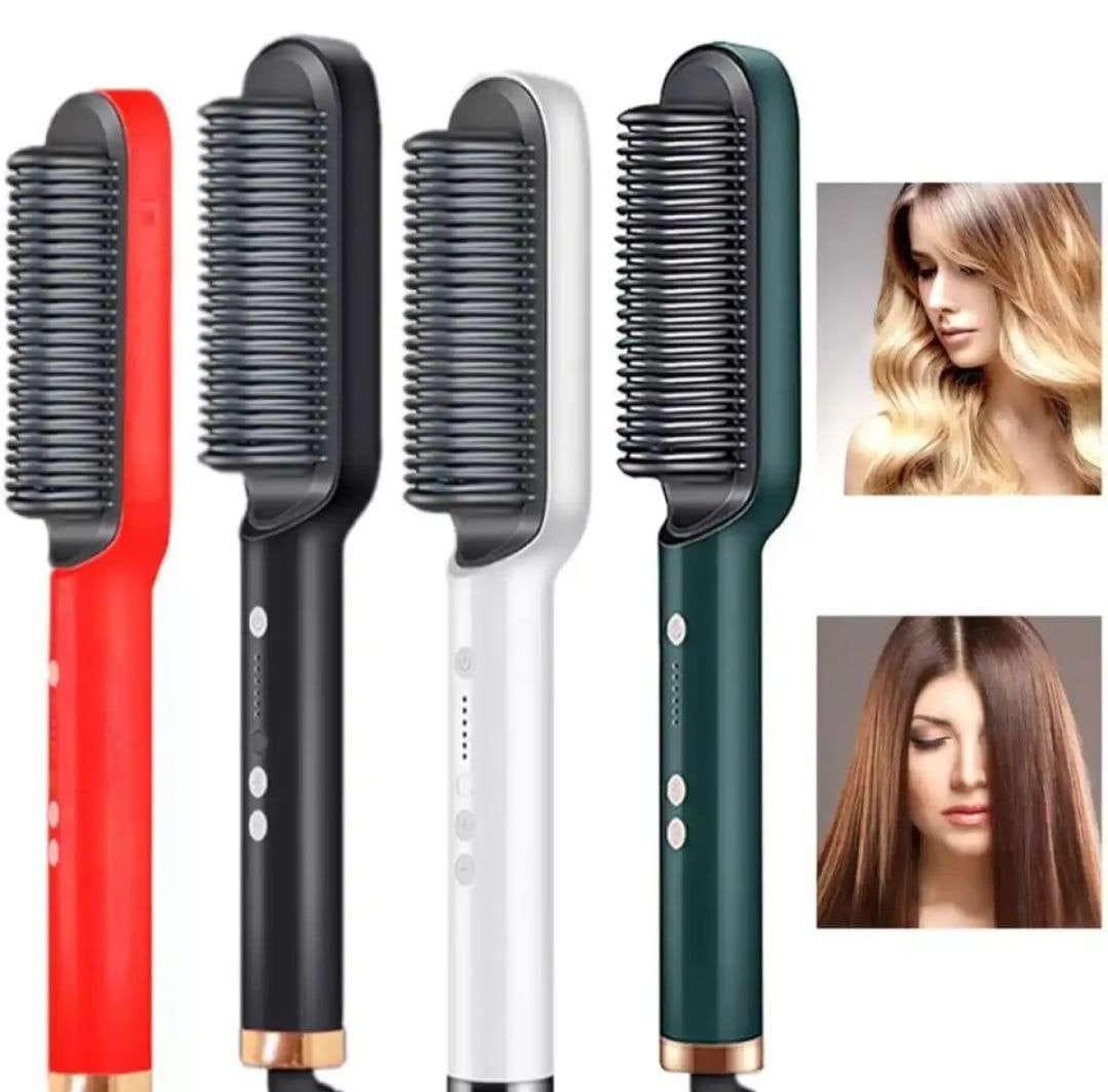 Frizz Free Hair Straightener Brush with Heat Protection
