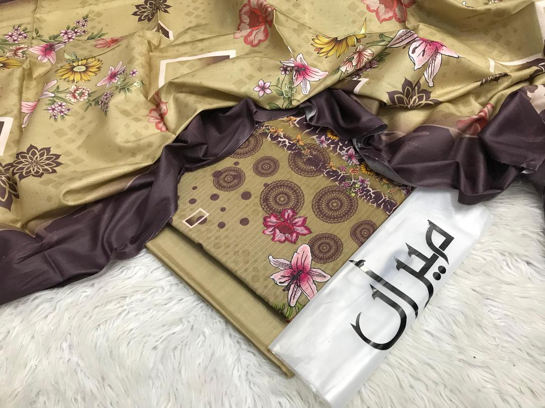 3 Pcs Women's Unstitched Digital Print Suit