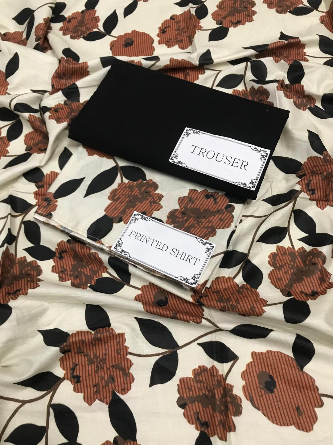 2 Pcs Women's Unstitched Printed Suit