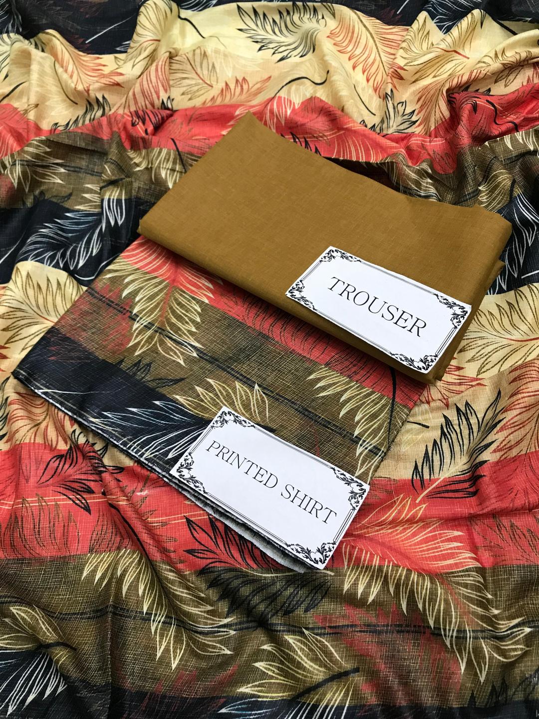 2 Pcs Women's Unstitched Printed Suit