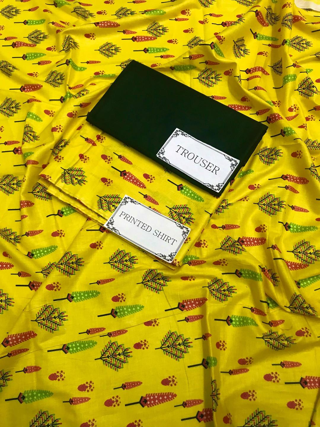 2 Pcs Women's Unstitched Printed Suit