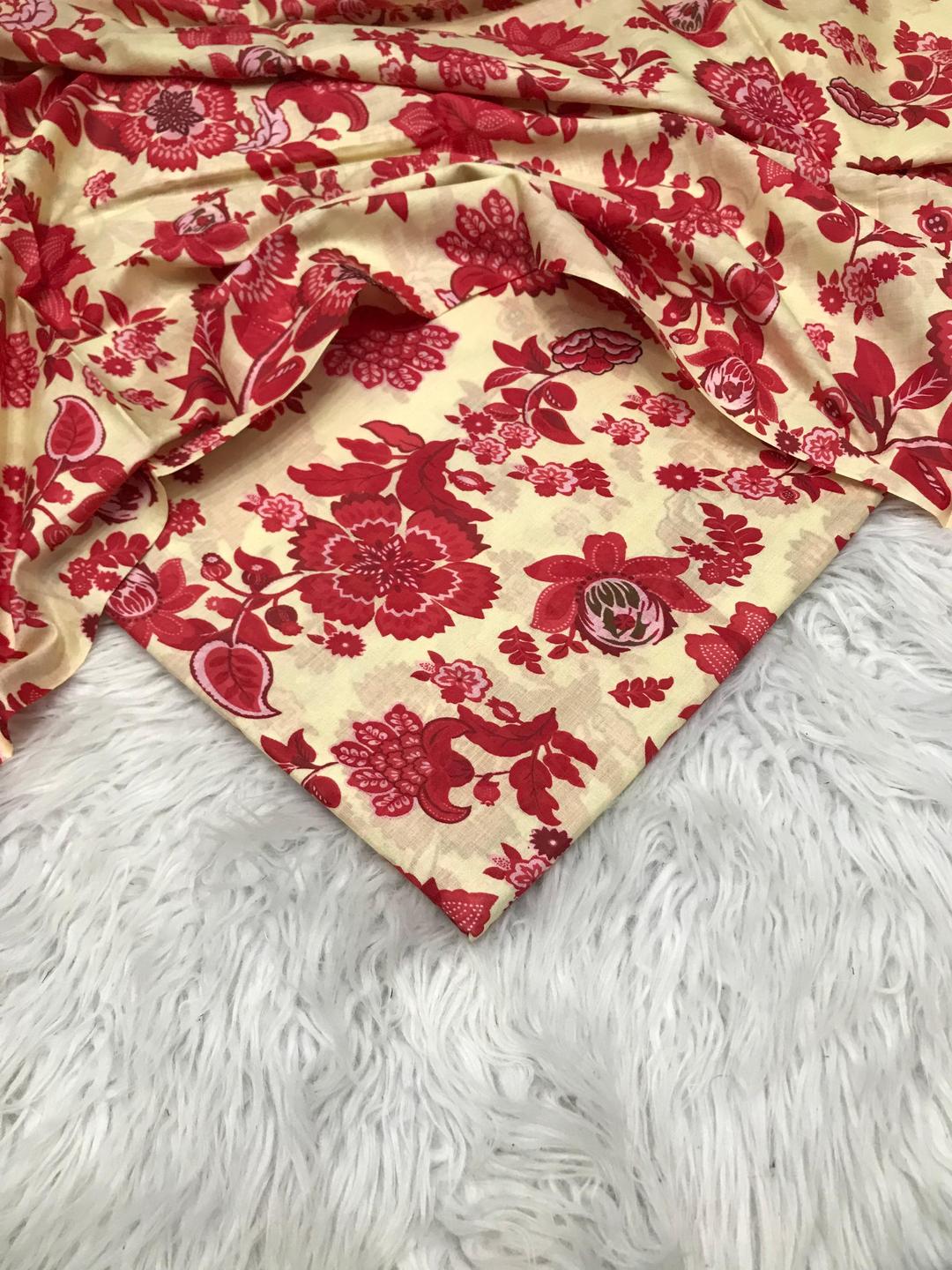 Stunning Off White Printed Suit – 2 Pcs Lawn Ensemble