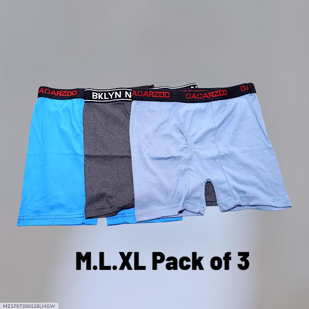 Men Cotton Blend Boxers Multicolor M L XL Pack of 3