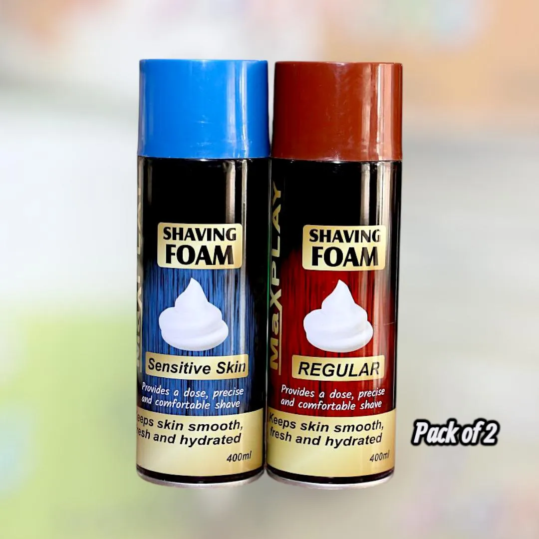 Max Play Shaving Foam 2 Pcs Sensitive Skin Shaving Cream