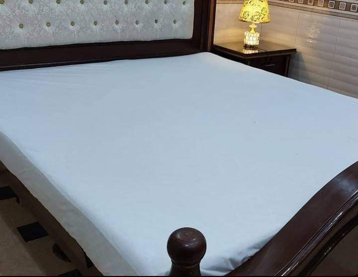 Terry Cotton Plain Double Bed Mattress Cover