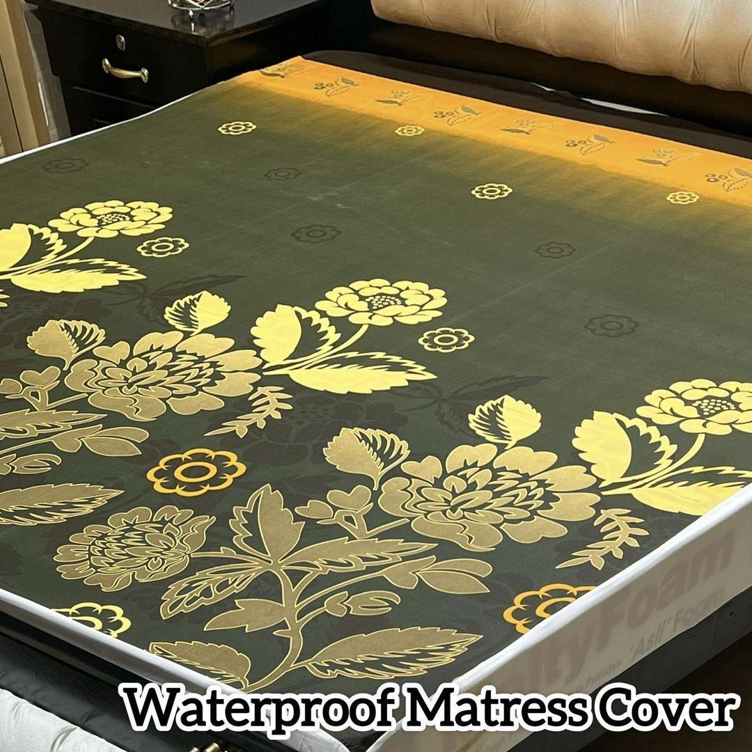 Terry Cotton Printed Double Bed Mattress Cover