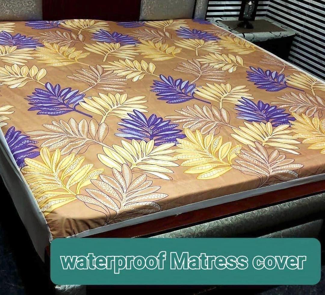 Terry Cotton Printed Double Bed Mattress Cover