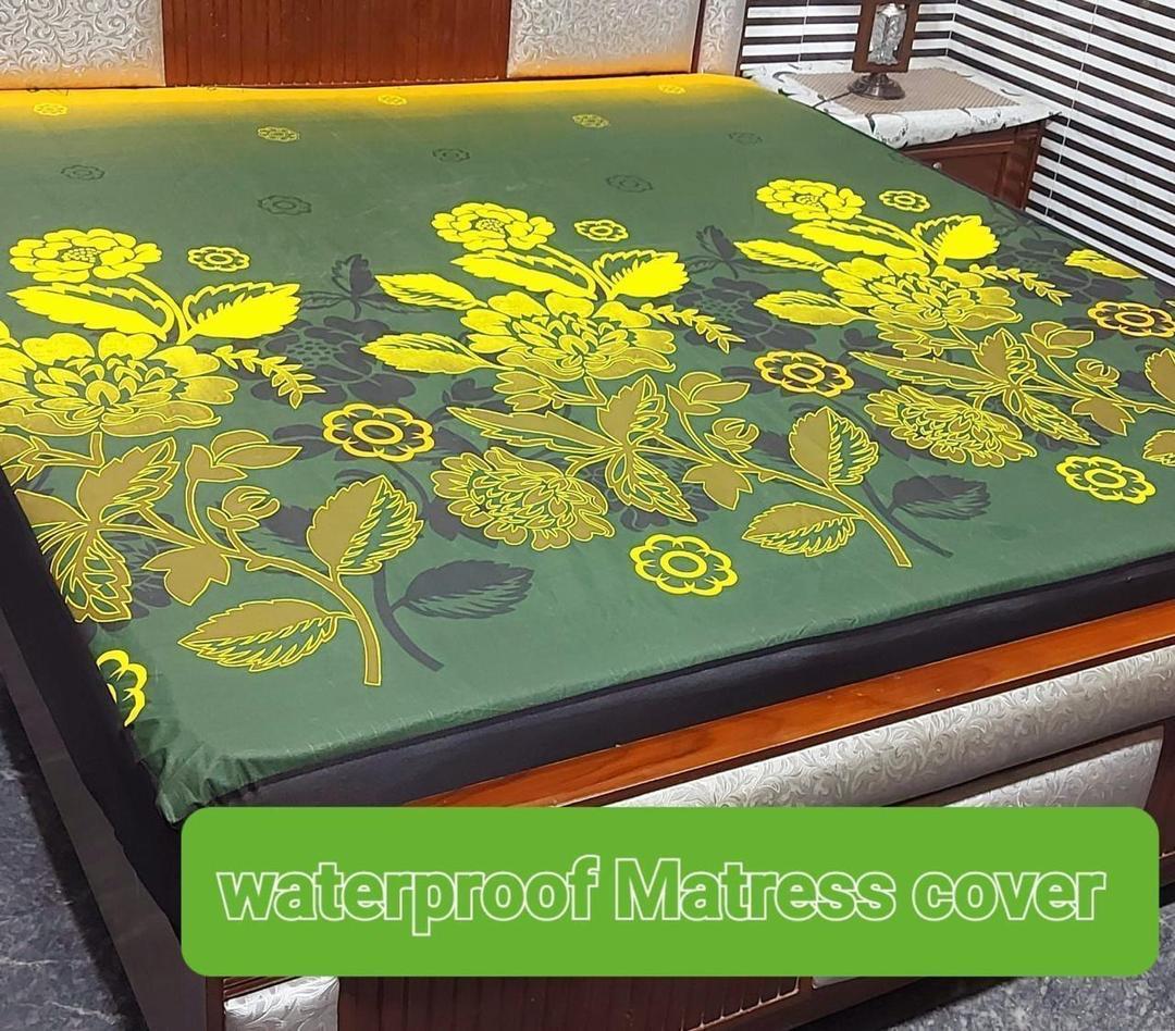 Terry Cotton Printed Double Bed Mattress Cover