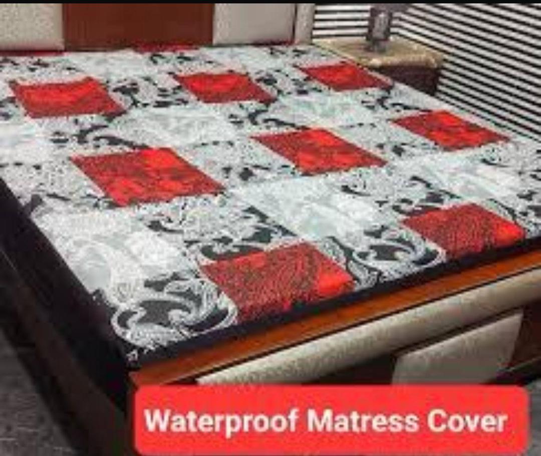 Terry Cotton Printed Double Bed Mattress Cover