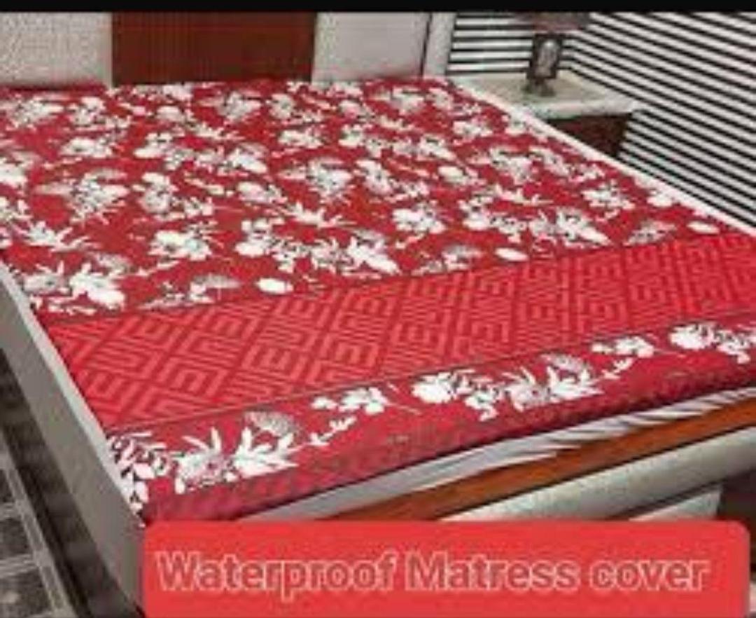 Terry Cotton Printed Double Bed Mattress Cover