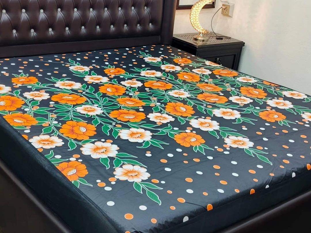 Terry Cotton Printed Double Bed Mattress Cover