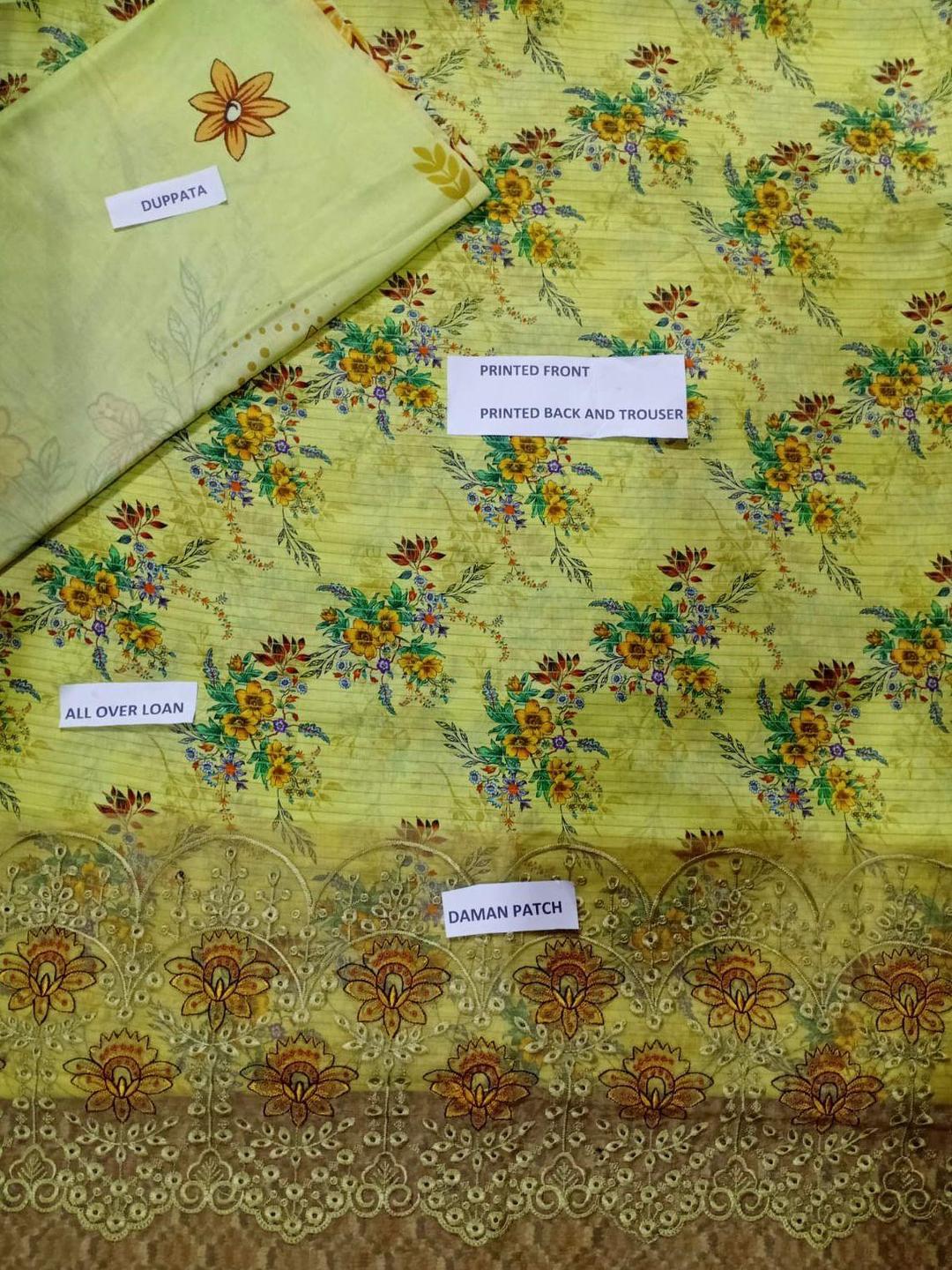 3 Pcs Women's Unstitched Printed Suit