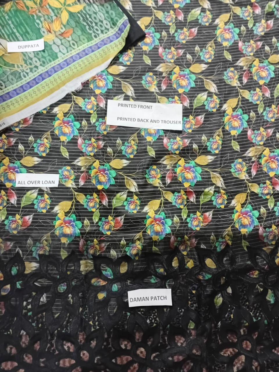 3 Pcs Women's Unstitched Printed Suit