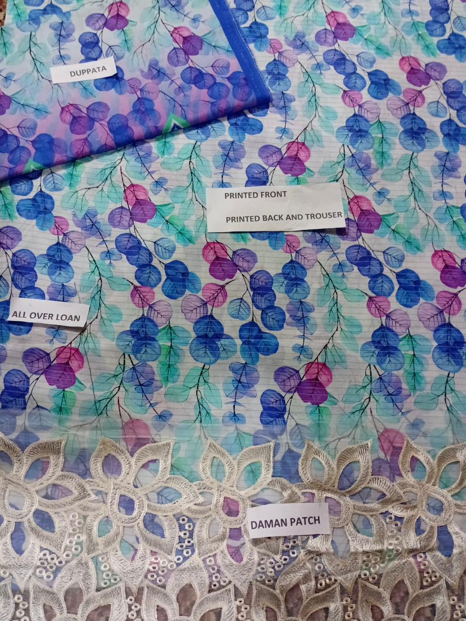 3 Pcs Women's Unstitched Printed Suit