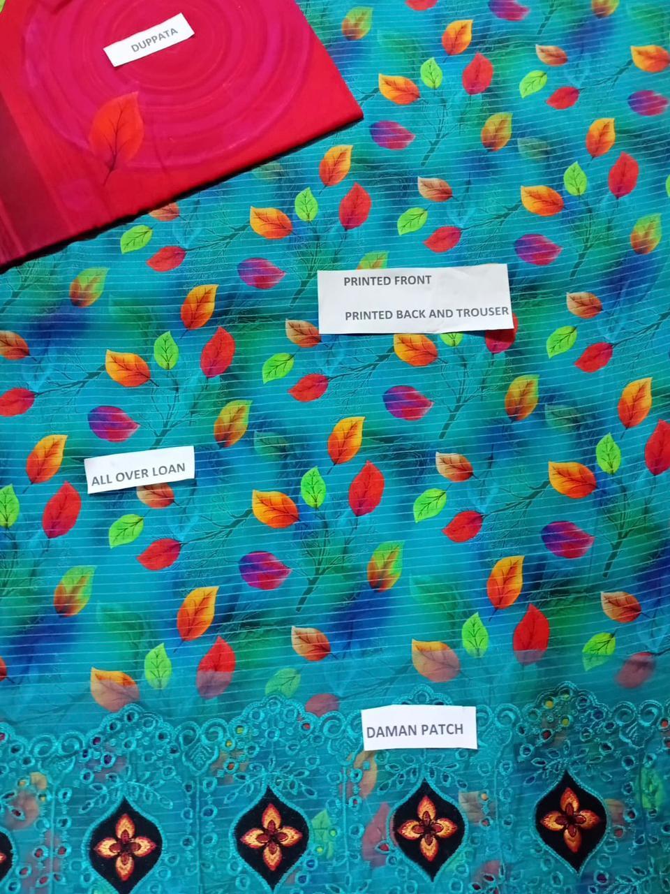 3 Pcs Women's Unstitched Printed Suit